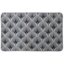 Paris Prix - Tapis Tissé Imprimé "casella" 45x75cm Gris
