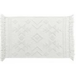 Paris Prix - Tapis Déco à Franges "cilaos" 60x90cm Naturel