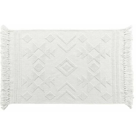 Paris Prix - Tapis Déco à Franges "cilaos" 60x90cm Naturel 1 Paris Prix - Tapis Déco à Franges "cilaos" 60x90cm Naturel