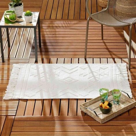 Paris Prix - Tapis Déco à Franges "cilaos" 60x90cm Naturel 3 Paris Prix - Tapis Déco à Franges "cilaos" 60x90cm Naturel – Image 3