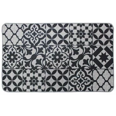 Paris Prix - Tapis Tissé Imprimé "bizancia" 45x75cm Gris 1 Paris Prix - Tapis Tissé Imprimé "bizancia" 45x75cm Gris