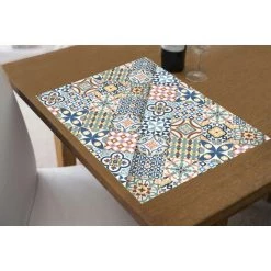 Doge Milano Set De 2 Sets De Table Rectangulaires, 100% Made In Italy, Sets De Table Américains Avec Impression Numérique, Antidérapants Et Lavables, Modèle Glam - Vickie, Cm 40x30