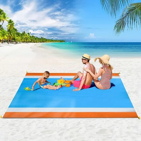 ECHOO Couverture De Plage Tapis De Plage Anti-sable Pour 4-7 Adultes, Tapis De Pique-nique Portable, Tapis Sans Sable Pour Voyage, Camping, Randonnée, Pliable Avec Sac 1 ECHOO Couverture De Plage Tapis De Plage Anti-sable Pour 4-7 Adultes, Tapis De Pique-nique Portable, Tapis Sans Sable Pour Voyage, Camping, Randonnée, Pliable Avec Sac