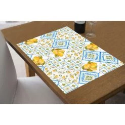 Doge Milano Set De 2 Sets De Table Rectangulaires, 100% Made In Italy, Sets De Table Américains Avec Impression Numérique, Antidérapants Et Lavables, Modèle Glam - Virgilio, Cm 40x30