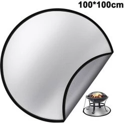 DEVENIRRICHE Tapis De Foyer Ignifuge En Silicone, Tapis De Foyer Haute Température Avec Sac De Rangement, Protecteur De Pont, Tapis Sous Le Gril, Tapis De Barbecue, Foyer Portable Pour Protéger Votre Herbe, Votre Terrasse Et Plus Encore, 30 * 30 Cm