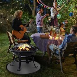 DEVENIRRICHE Tapis De Foyer Ignifuge En Silicone, Tapis De Foyer Haute Température Avec Sac De Rangement, Protecteur De Pont, Tapis Sous Le Gril, Tapis De Barbecue, Foyer Portable Pour Protéger Votre Herbe, Votre Terrasse Et Plus Encore, 30 * 30 Cm -Tapis et paillasson Soldes 41659022 3