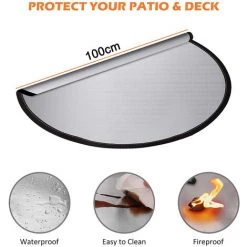 DEVENIRRICHE Tapis De Foyer Ignifuge En Silicone, Tapis De Foyer Haute Température Avec Sac De Rangement, Protecteur De Pont, Tapis Sous Le Gril, Tapis De Barbecue, Foyer Portable Pour Protéger Votre Herbe, Votre Terrasse Et Plus Encore, 30 * 30 Cm -Tapis et paillasson Soldes 41659022 5