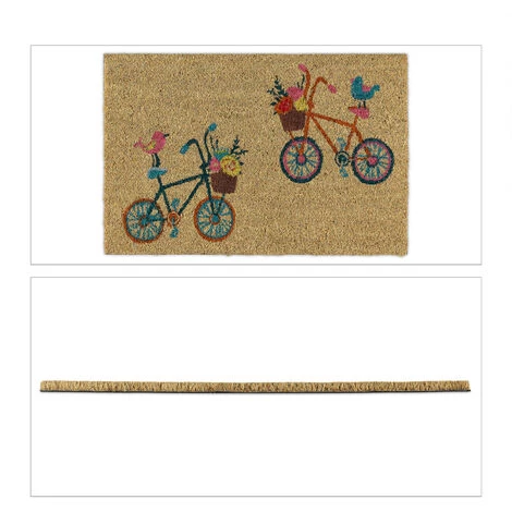 Relaxdays Paillasson Coco, Tapis D’entrée Motif Vélo, Antidérapant, Pour L'intérieur Et L'extérieur, 40 X 60 Cm, Nature 2 Relaxdays Paillasson Coco, Tapis D’entrée Motif Vélo, Antidérapant, Pour L'intérieur Et L'extérieur, 40 X 60 Cm, Nature – Image 2