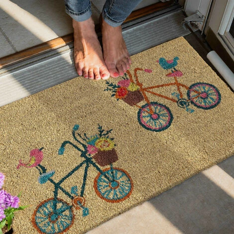 Relaxdays Paillasson Coco, Tapis D’entrée Motif Vélo, Antidérapant, Pour L'intérieur Et L'extérieur, 40 X 60 Cm, Nature 4 Relaxdays Paillasson Coco, Tapis D’entrée Motif Vélo, Antidérapant, Pour L'intérieur Et L'extérieur, 40 X 60 Cm, Nature – Image 4