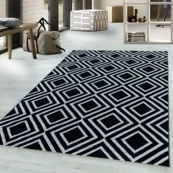 COSTA SCANDINAVE - Tapis Nordic à Losanges - Noir 160 X 230 Cm