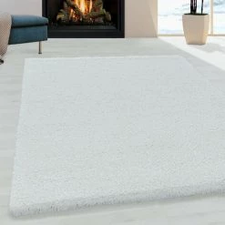 FLUFFY MOELLEUX - Tapis Cosy à Poils Longs - Blanc 120 X 170 Cm