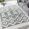 PISA SORA - Tapis Berbère à Relief - Gris & Crème 080 X 250 Cm