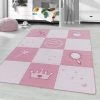 PLAY PATCHWORK - Tapis Enfant Lavable Rose 80 X 120 Cm