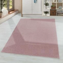 RIO COLORS - Tapis Uni à Poils Ras - Rose 080 X 250 Cm
