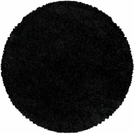 SYDNEY DOUX - Tapis Rond à Poils Longs Doux - Noir 160 X 160 Cm 1 SYDNEY DOUX - Tapis Rond à Poils Longs Doux - Noir 160 X 160 Cm