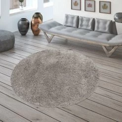 FLUFFY MOELLEUX - Tapis Cosy Rond à Poils Longs - Beige 080 X 080 Cm