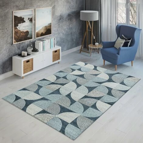ROYA INDIGO - Tapis Graphique Bleu 80 X 250 Cm 1 ROYA INDIGO - Tapis Graphique Bleu 80 X 250 Cm