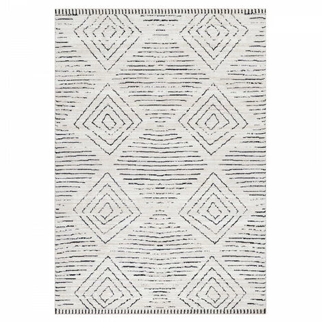 TAZNAXT TARA - Tapis Berbère Laineux - Crème & Anthracite 140 X 200 Cm 2 TAZNAXT TARA - Tapis Berbère Laineux - Crème & Anthracite 140 X 200 Cm – Image 2