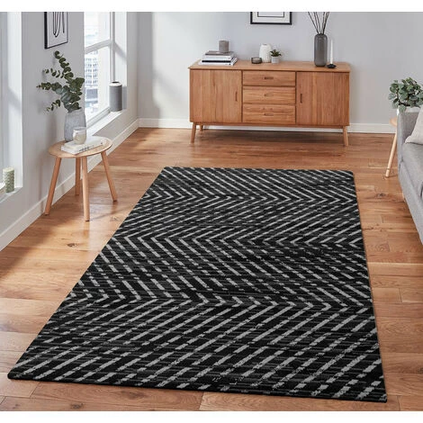 BASIC Tapis METRO à Motifs Graphiques - Noir & Blanc 200 X 290 Cm 1 BASIC Tapis METRO à Motifs Graphiques - Noir & Blanc 200 X 290 Cm