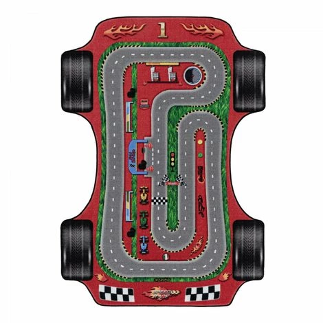 PLAY CARS - Tapis Enfant Lavable Rouge 140 X 200 Cm 2 PLAY CARS - Tapis Enfant Lavable Rouge 140 X 200 Cm – Image 2