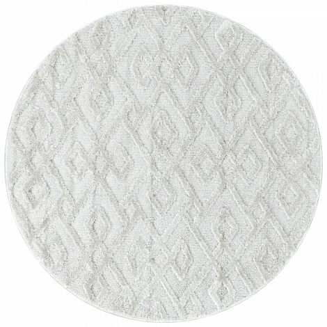 PISA MUDA - Tapis Berbère Rond à Relief - Crème 120 X 120 Cm 2 PISA MUDA - Tapis Berbère Rond à Relief - Crème 120 X 120 Cm – Image 2