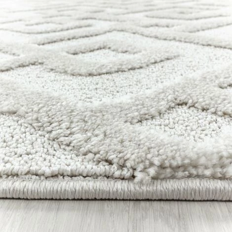 PISA MUDA - Tapis Berbère Rond à Relief - Crème 120 X 120 Cm 3 PISA MUDA - Tapis Berbère Rond à Relief - Crème 120 X 120 Cm – Image 3