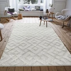 PISA MUDA - Tapis Berbère à Relief - Crème 060 X 110 Cm
