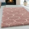 SALSA SALMA - Tapis à Poils Longs Et Motifs Alhambra - Rose Et Blanc 200 X 290 Cm