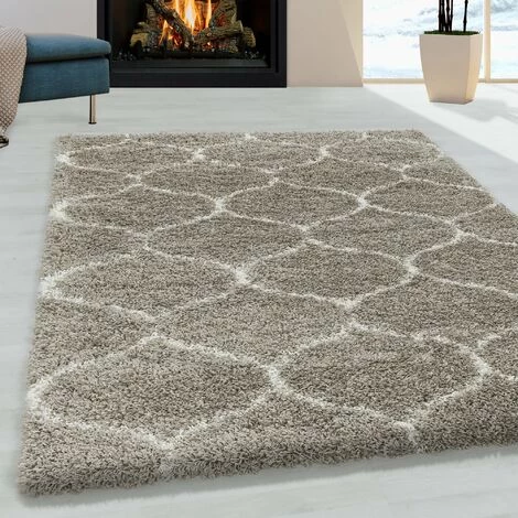 SALSA SALMA - Tapis à Poils Longs Et Motifs Alhambra - Beige Et Crème 080 X 150 Cm 1 SALSA SALMA - Tapis à Poils Longs Et Motifs Alhambra - Beige Et Crème 080 X 150 Cm