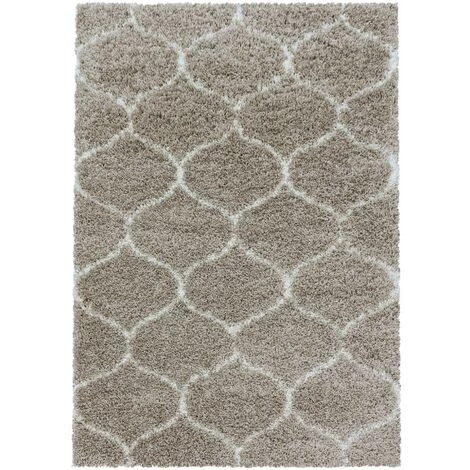 SALSA SALMA - Tapis à Poils Longs Et Motifs Alhambra - Beige Et Crème 080 X 150 Cm 2 SALSA SALMA - Tapis à Poils Longs Et Motifs Alhambra - Beige Et Crème 080 X 150 Cm – Image 2