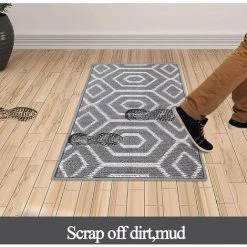 GUAZHUNIFR Paillasson De Porte Anti-Salissures Résistant à L'usure Tapis à Profil Bas Faciles à Nettoyer Avec Support En Caoutchouc Pour D'entrée Arrière Couloir Gris 50x80cm 9 GUAZHUNIFR Paillasson De Porte Anti-Salissures Résistant à L'usure Tapis à Profil Bas Faciles à Nettoyer Avec Support En Caoutchouc Pour D'entrée Arrière Couloir Gris 50x80cm -Tapis et paillasson Soldes 42249458 5