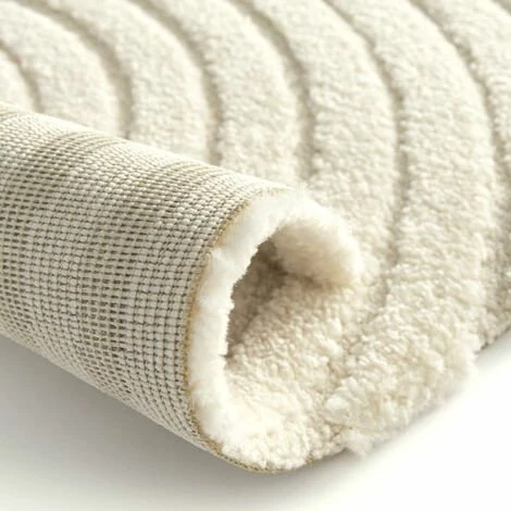 DÉCOWEB Tapis De Salon En Relief - Circle - Courbe écru Et Crème - 80 X 150 Cm 2 DÉCOWEB Tapis De Salon En Relief - Circle - Courbe écru Et Crème - 80 X 150 Cm – Image 2