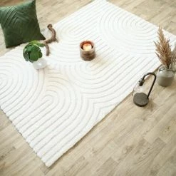 DÉCOWEB Tapis De Salon En Relief - Circle - Courbe écru Et Crème - 80 X 150 Cm 8 DÉCOWEB Tapis De Salon En Relief - Circle - Courbe écru Et Crème - 80 X 150 Cm -Tapis et paillasson Soldes 42304205 4