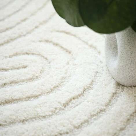 DÉCOWEB Tapis De Salon En Relief - Circle - Courbe écru Et Crème - 80 X 150 Cm 5 DÉCOWEB Tapis De Salon En Relief - Circle - Courbe écru Et Crème - 80 X 150 Cm – Image 5