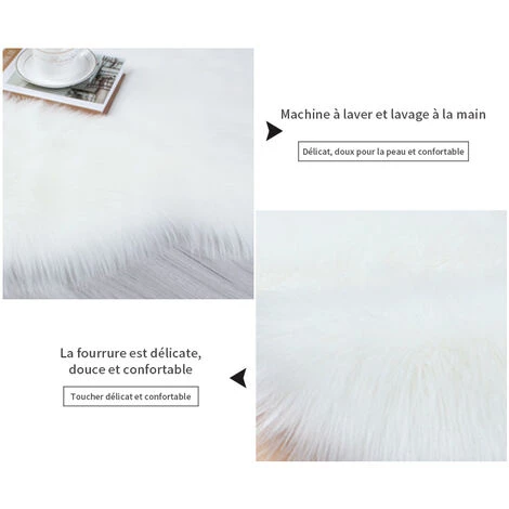 MERKMAK Tapis Peluche Tapis De Sol Rond Imitation Laine Blanc Pur Salon Chambre Tapis - Rond 100Cm 2 MERKMAK Tapis Peluche Tapis De Sol Rond Imitation Laine Blanc Pur Salon Chambre Tapis - Rond 100Cm – Image 2