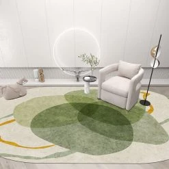 MERKMAK Tapis De Salon Ovale Style Minimaliste Moderne Chambre Chambre A Coucher Couverture De Chevet-120¡Á160cm