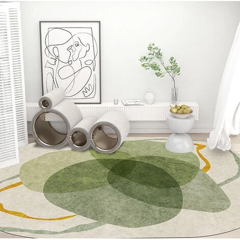 MERKMAK Tapis De Salon Ovale Style Minimaliste Moderne Chambre Chambre A Coucher Couverture De Chevet-120¡Á160cm 5 MERKMAK Tapis De Salon Ovale Style Minimaliste Moderne Chambre Chambre A Coucher Couverture De Chevet-120¡Á160cm – Image 5