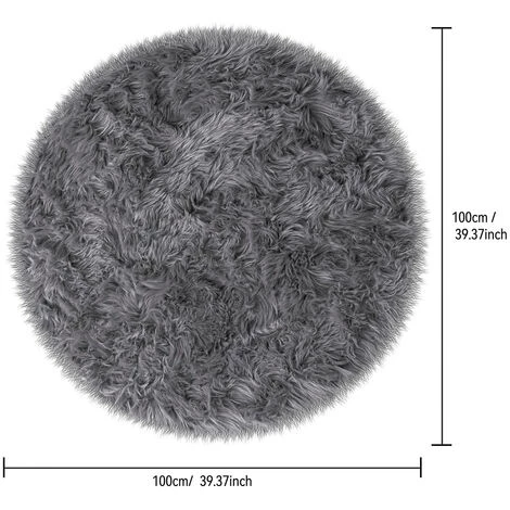 MERKMAK Tapis Chambre Rond Moderne Design Tapis Salon Shaggy - 100 Cm - Gris 2 MERKMAK Tapis Chambre Rond Moderne Design Tapis Salon Shaggy - 100 Cm - Gris – Image 2