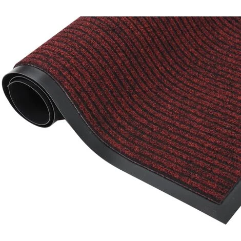 VidaXL Paillasson Rayé Rouge 60x80 Cm - Rouge 2 VidaXL Paillasson Rayé Rouge 60x80 Cm - Rouge – Image 2