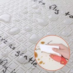 BAMNY Tapis De Jeu Pour Bébé, Tapis D'éveil Enfant, 200 * 180 * 1cm, Tapis Pliable En Mousse XPE, Antidérapant, Imperméable, Appliquer à Double Face, Avec Echelle (Motif D'Ours) -Tapis et paillasson Soldes 42685139 3