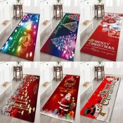 DEVENIRRICHE Tapis De Noël, Tapis De Noël Imprimé Antidérapant Salon Sol Cuisine Salle De Bain Tapis, Style 4, 40 X 120 Cm -Tapis et paillasson Soldes 42730425 3