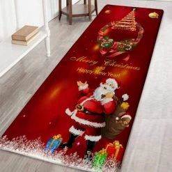 DEVENIRRICHE Tapis De Noël, Tapis De Noël Imprimé Antidérapant Salon Sol Cuisine Salle De Bain Tapis, Style 5, 40 X 120 Cm