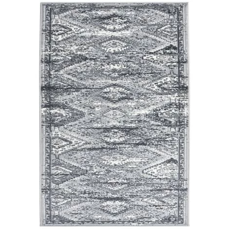 VidaXL Tapis BCF Gris Oriental 100x150 Cm - Gris 1 VidaXL Tapis BCF Gris Oriental 100x150 Cm - Gris