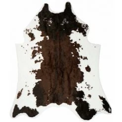 TOILINUX Tapis Effet Peau De Vache En Polyester Et Acrylique - Longueur 140, Largeur 135, Epaisseur 0,50 Cm - Marron