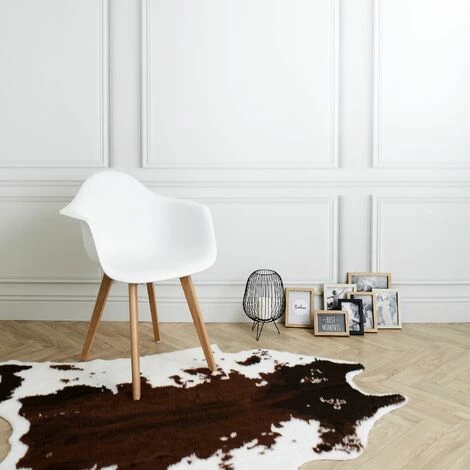 TOILINUX Tapis Effet Peau De Vache En Polyester Et Acrylique - Longueur 140, Largeur 135, Epaisseur 0,50 Cm - Marron 3 TOILINUX Tapis Effet Peau De Vache En Polyester Et Acrylique - Longueur 140, Largeur 135, Epaisseur 0,50 Cm - Marron – Image 3