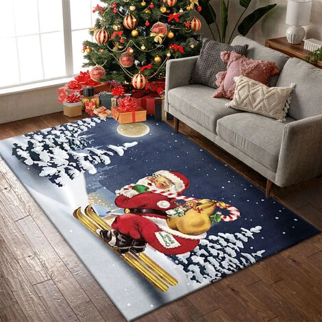 DONTODENT Tapis De Noël Tapis Salon Père Noël Chambre Couverture De Chevet Chambre D'Enfant Épissage Tapis De Sol Dessin Animé Flocon De Neige Tapis Paillasson (Rouge,80 X 100 Cm) 2 DONTODENT Tapis De Noël Tapis Salon Père Noël Chambre Couverture De Chevet Chambre D'Enfant Épissage Tapis De Sol Dessin Animé Flocon De Neige Tapis Paillasson (Rouge,80 X 100 Cm) – Image 2
