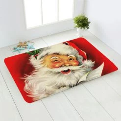 DONTODENT Tapis De Noël, Antidérapant Lavable Xmas Area RugsSanta Xmas Tree Rennes Motif Coloré Tapis De Sol Entrée Couloir Bienvenue Tapis Pour Salon Chambre Cuisine Salle De Bain40 * 60cm, 1pcs