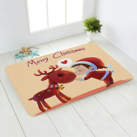 DONTODENT Tapis De Noël, Antidérapant Lavable Xmas Area RugsSanta Xmas Tree Rennes Motif Coloré Tapis De Sol Entrée Couloir Bienvenue Tapis Pour Salon Chambre Cuisine Salle De Bain40 * 60cm, 1pcs 2 DONTODENT Tapis De Noël, Antidérapant Lavable Xmas Area RugsSanta Xmas Tree Rennes Motif Coloré Tapis De Sol Entrée Couloir Bienvenue Tapis Pour Salon Chambre Cuisine Salle De Bain40 * 60cm, 1pcs – Image 2