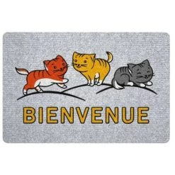 IDMAT - Tapis Greyflock Chats Bienvenue 40x60cm