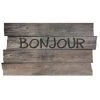 IDMAT - Tapis Boston Decoupe Planche Bonjour Gris 40x70cm